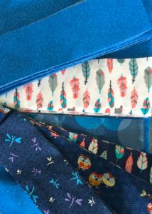 Susie has basic blue, including a gorgeous Japanese fabric.